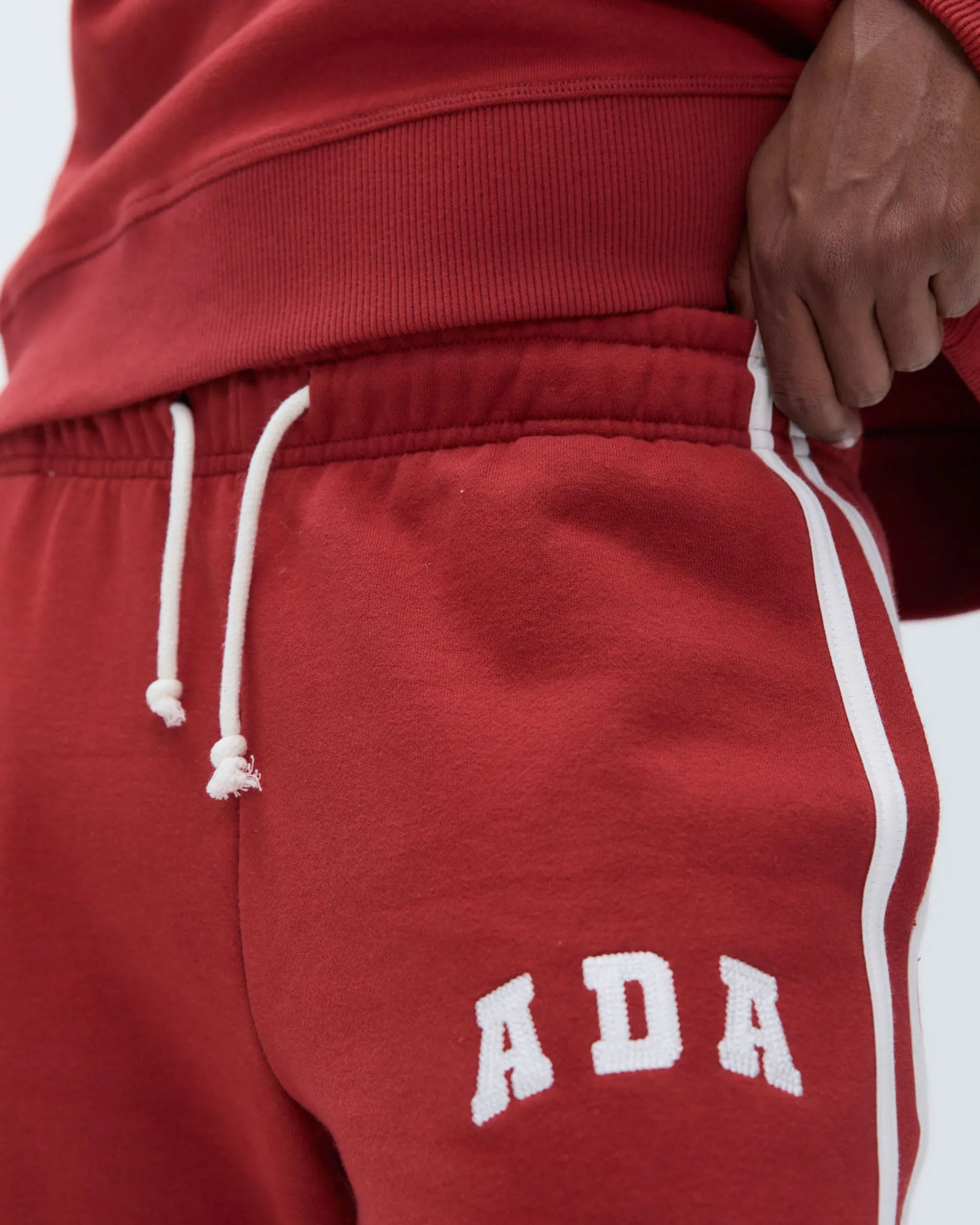 ADA Stitch Loose Fit Sweatpants - Vintage Red/Marshmallow White