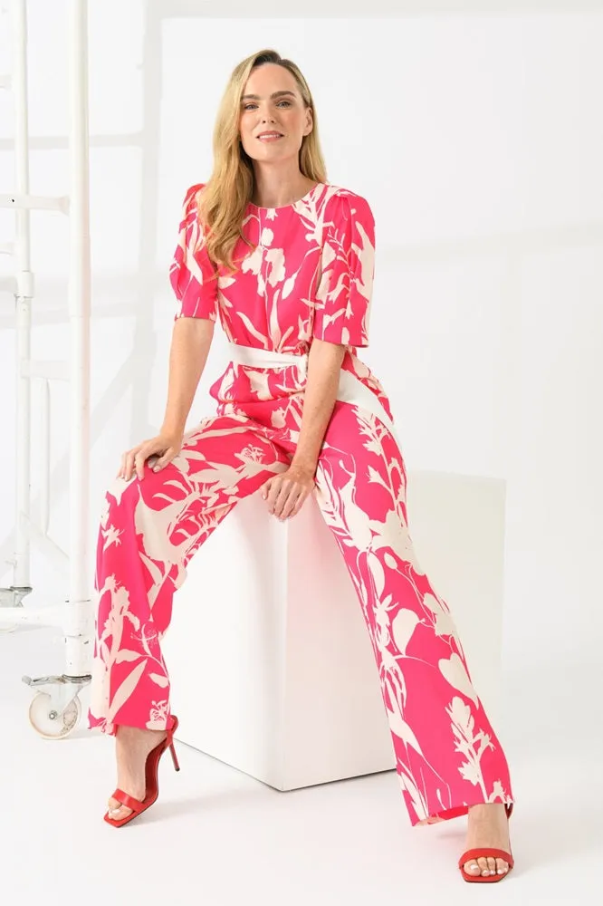 Caroline Kilkenny Danny Jumpsuit Pink Leaf