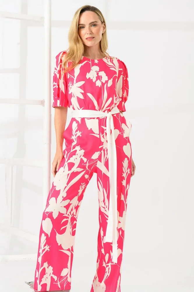 Caroline Kilkenny Danny Jumpsuit Pink Leaf