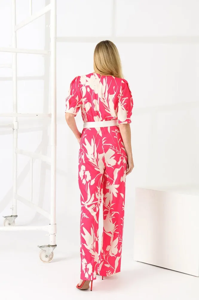 Caroline Kilkenny Danny Jumpsuit Pink Leaf