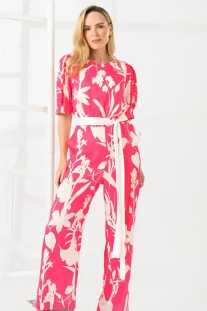 Caroline Kilkenny Danny Jumpsuit Pink Leaf