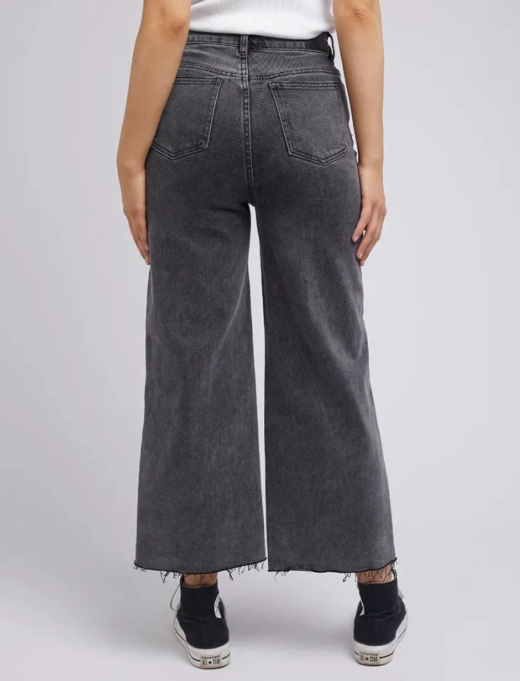 Charlie High Rise Wide Leg Washed Black