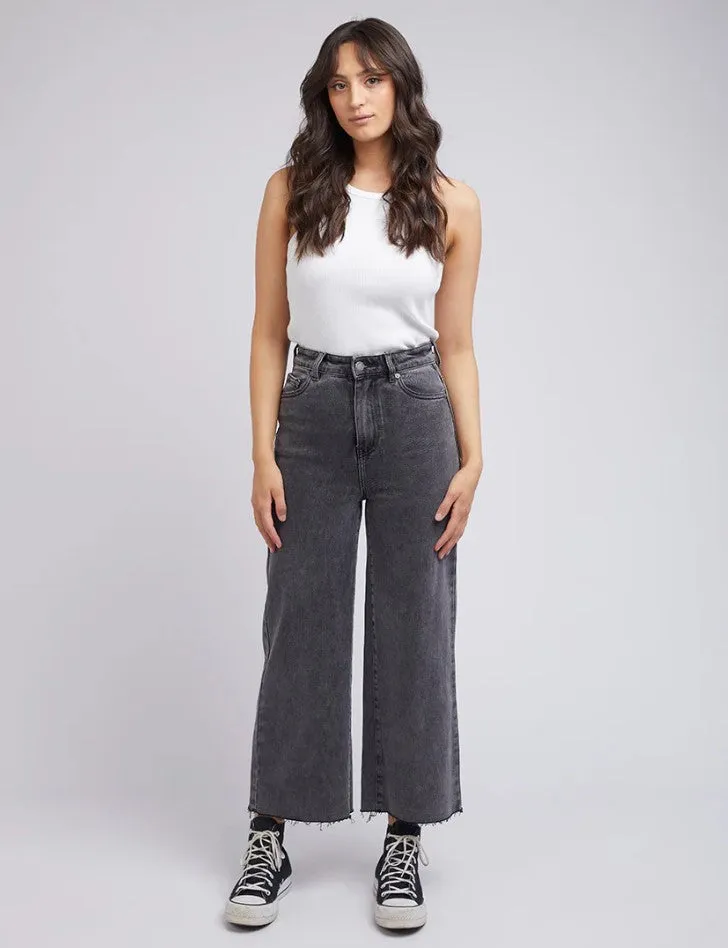 Charlie High Rise Wide Leg Washed Black
