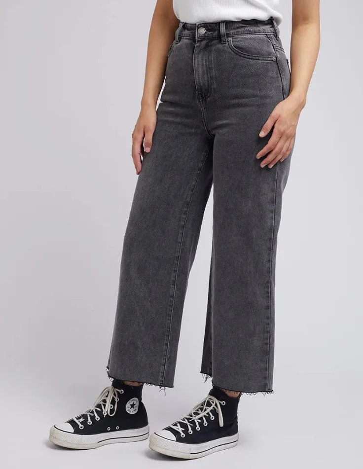 Charlie High Rise Wide Leg Washed Black