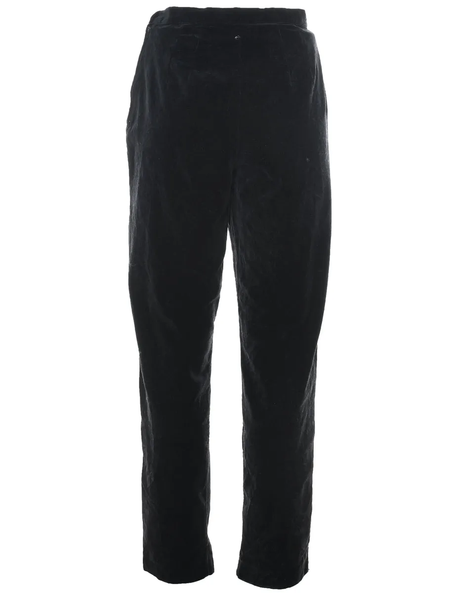Classic Black Velvet Trousers - W27 L30