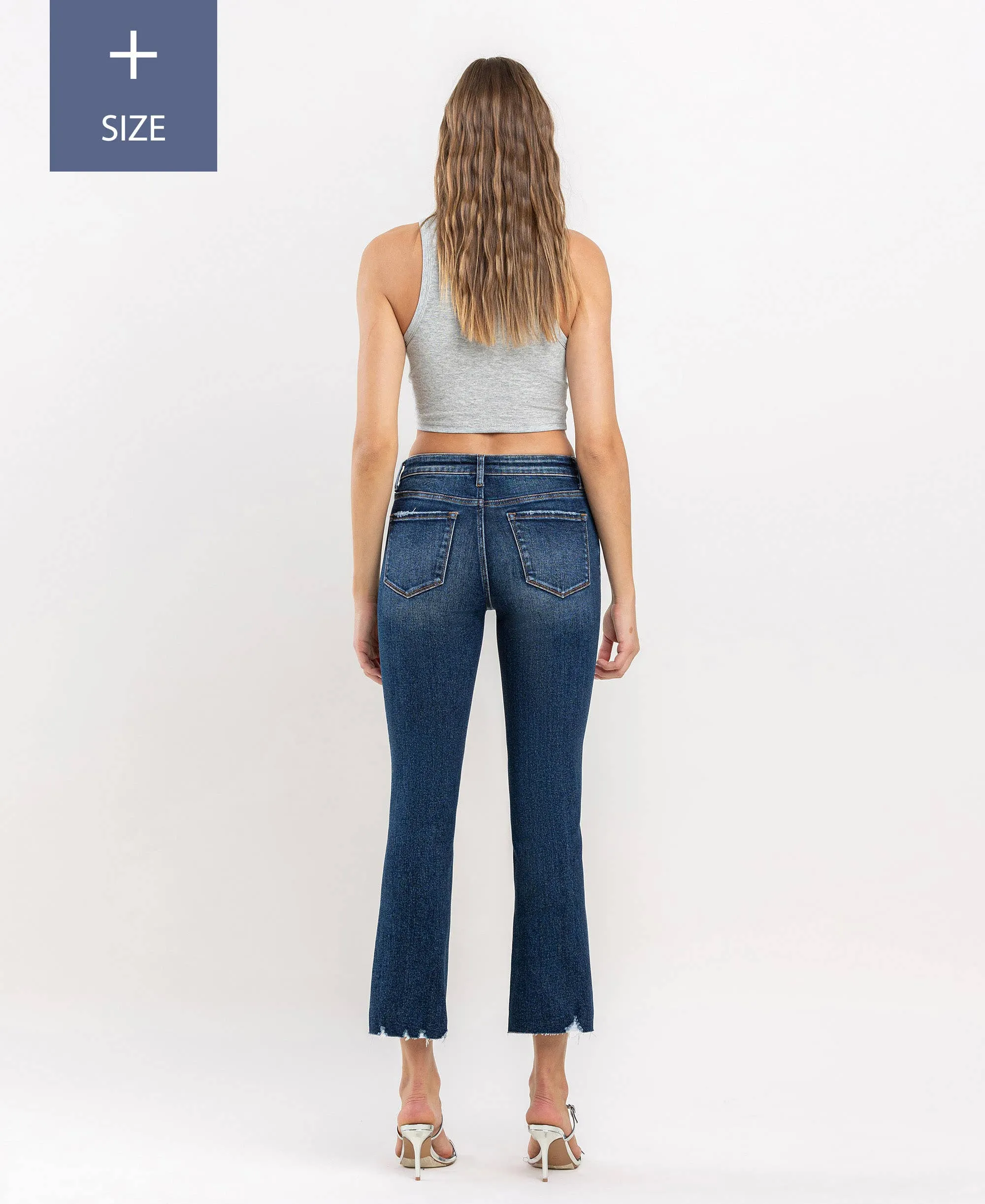 Curvy Lovervet Mid Rise Crop Mini Bootcut Jean