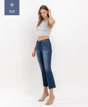 Curvy Lovervet Mid Rise Crop Mini Bootcut Jean