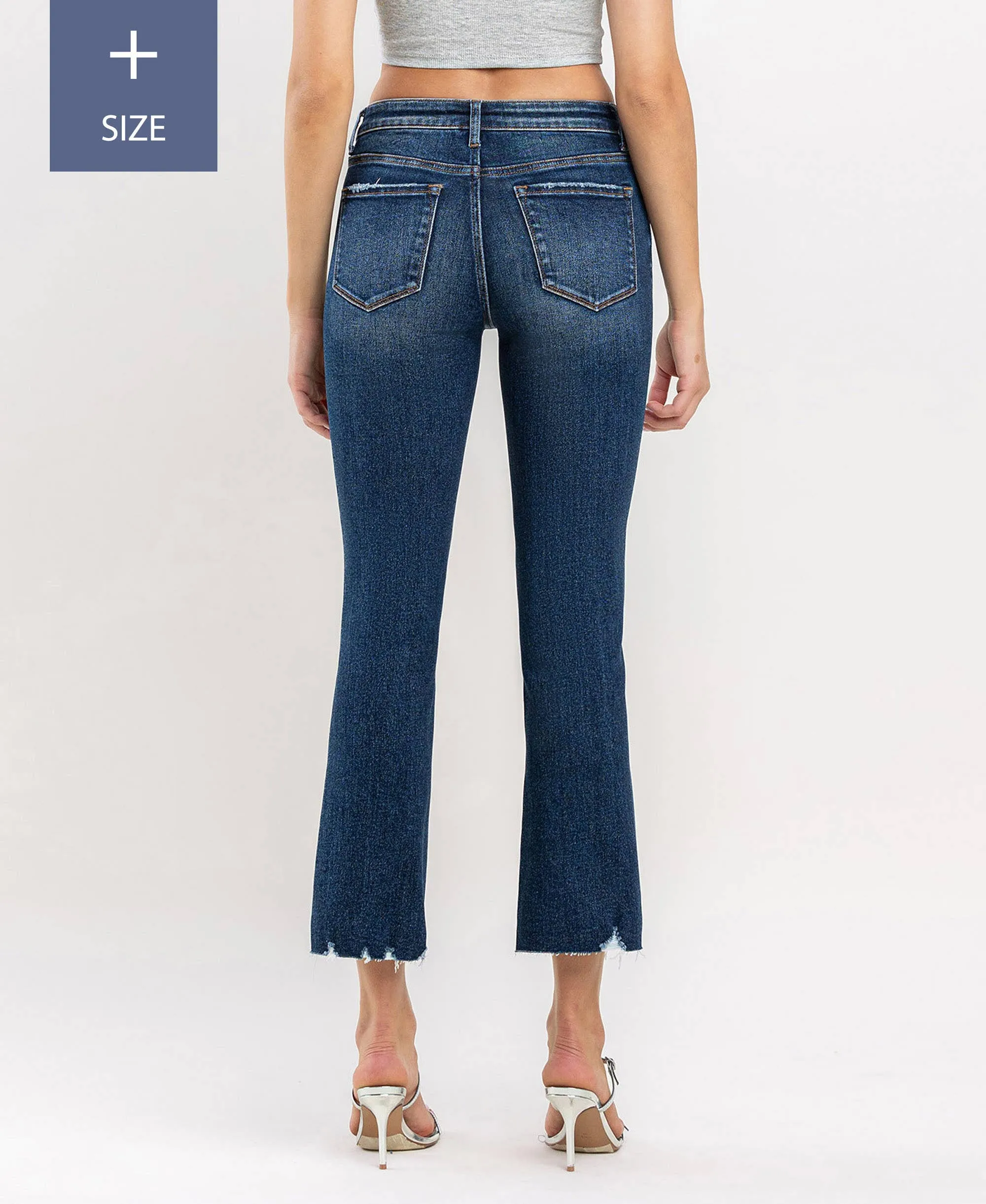 Curvy Lovervet Mid Rise Crop Mini Bootcut Jean