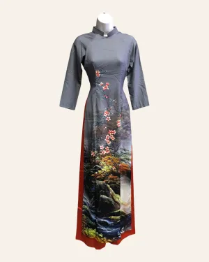 Gray Nature Ao Dai