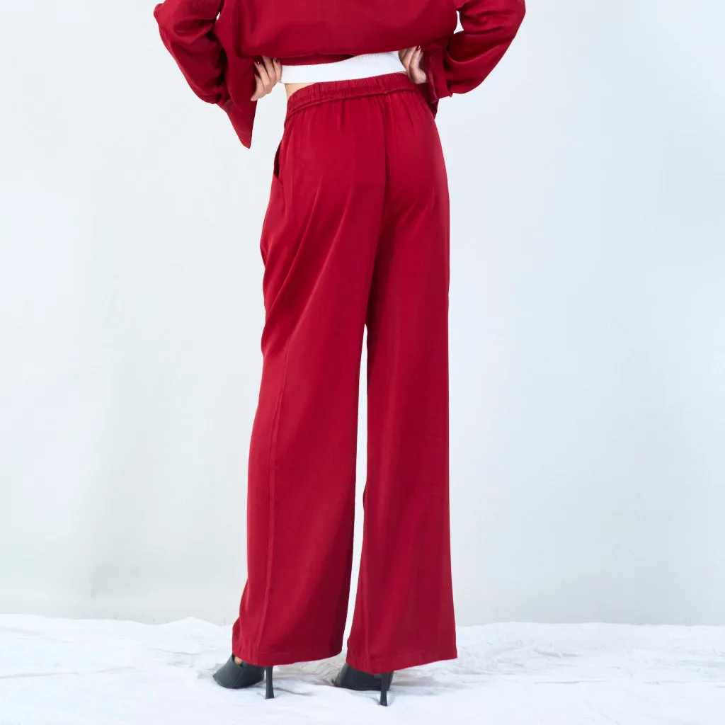 High-waist wide-leg trousers with belt wholesale