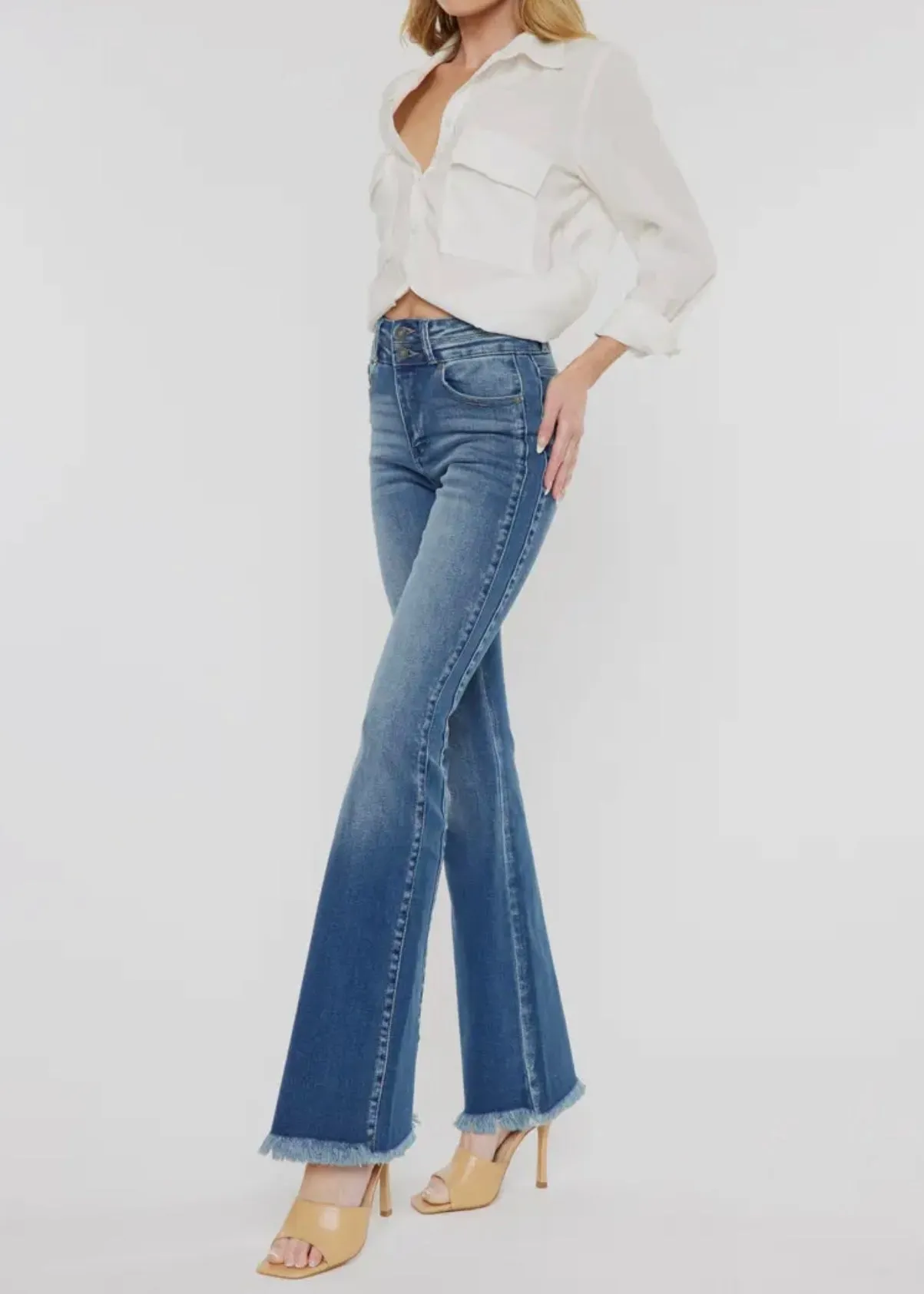 Kylee Bootcut High Rise Side Panel Jeans