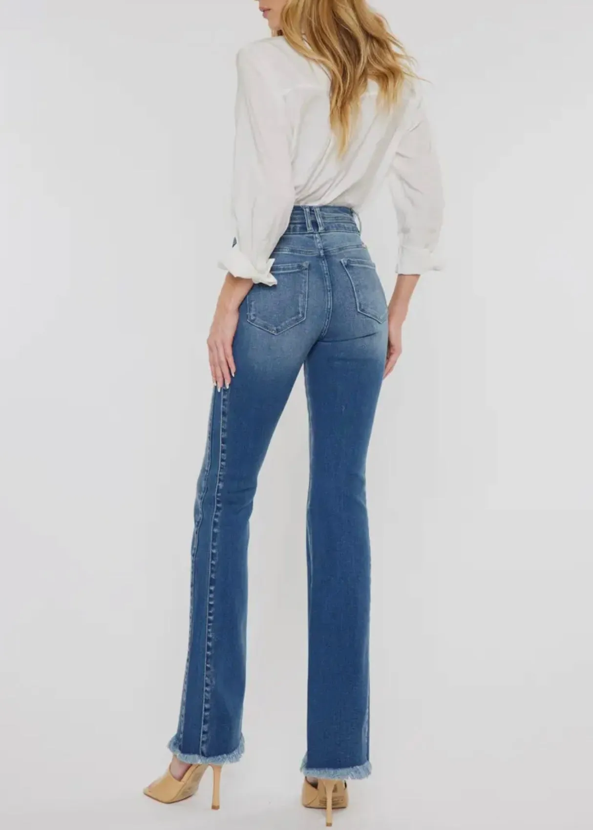 Kylee Bootcut High Rise Side Panel Jeans