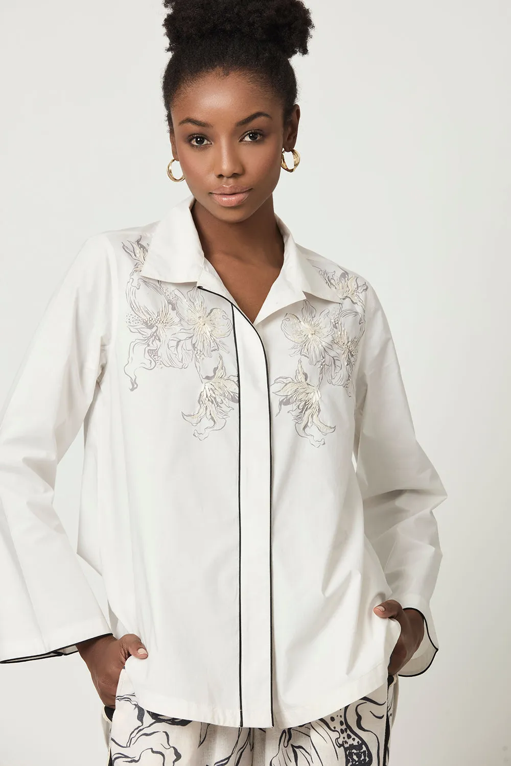 Luna Highlight Printed Shirt With Printed Trousers (Set)