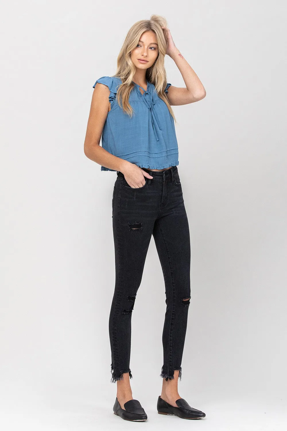 MARLIN MID RISE DISTRESSED JEANS