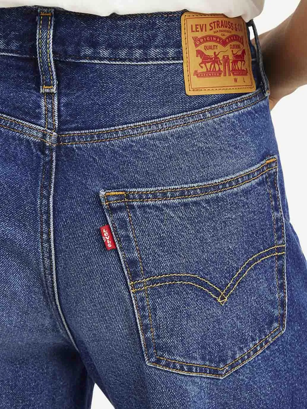 Men's 568 Blue Loose Straight Fit Mid Rise Jeans