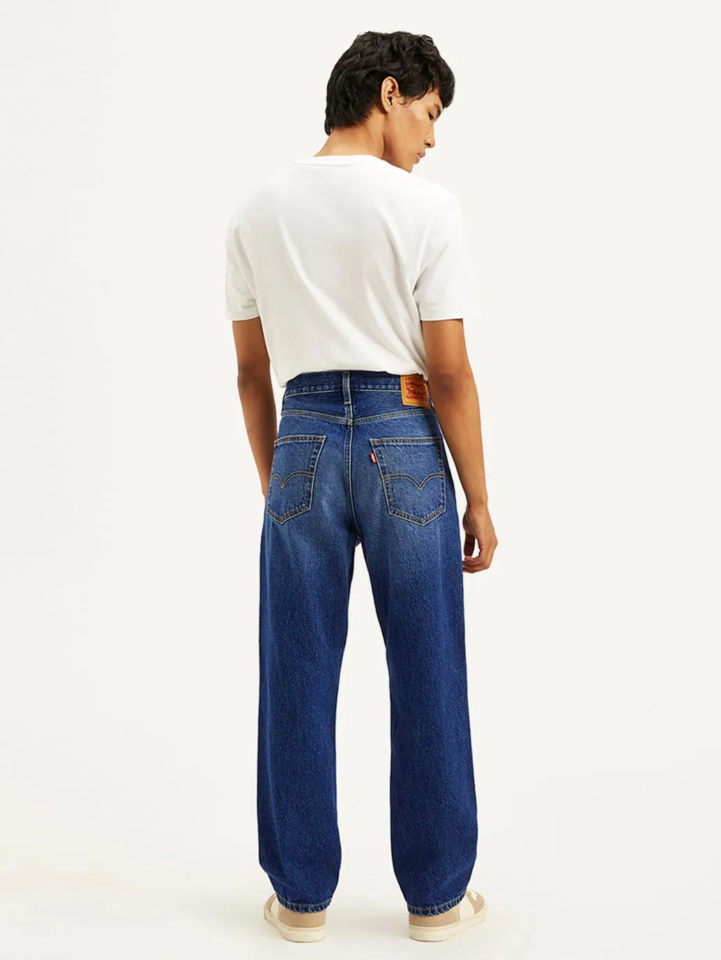 Men's 568 Blue Loose Straight Fit Mid Rise Jeans
