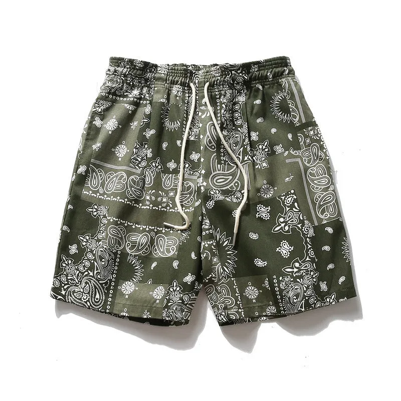Men's Retro Hip Hop Loose Straight Sports Shorts