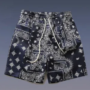 Men's Retro Hip Hop Loose Straight Sports Shorts