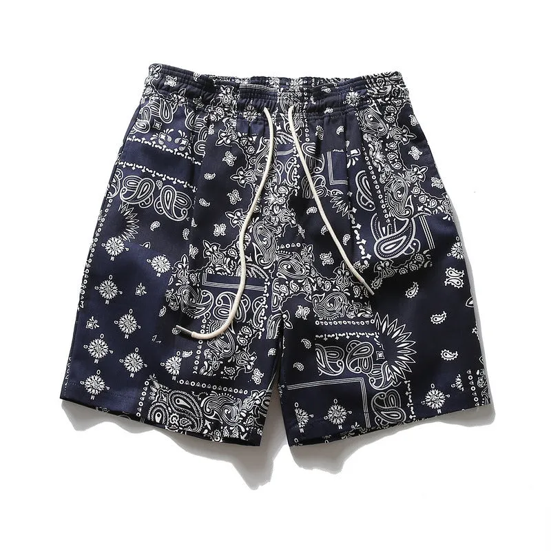 Men's Retro Hip Hop Loose Straight Sports Shorts
