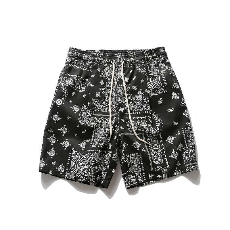 Men's Retro Hip Hop Loose Straight Sports Shorts