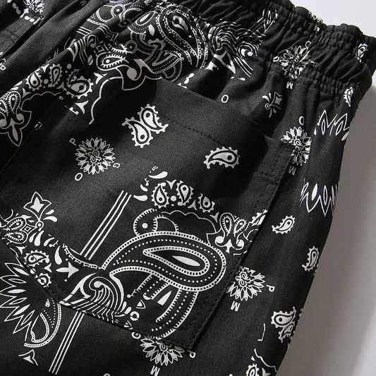Men's Retro Hip Hop Loose Straight Sports Shorts