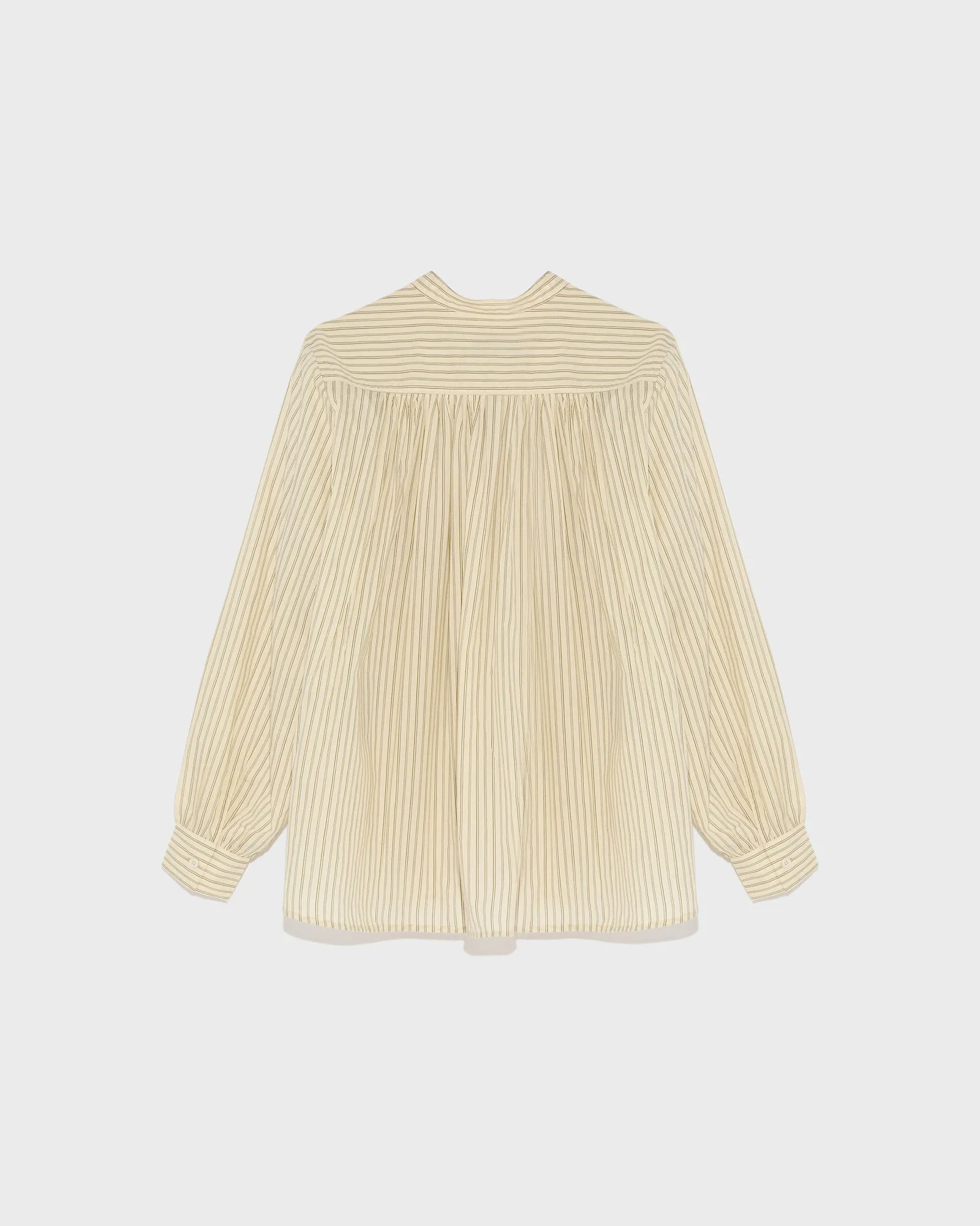 Pleated cotton-blend shirt