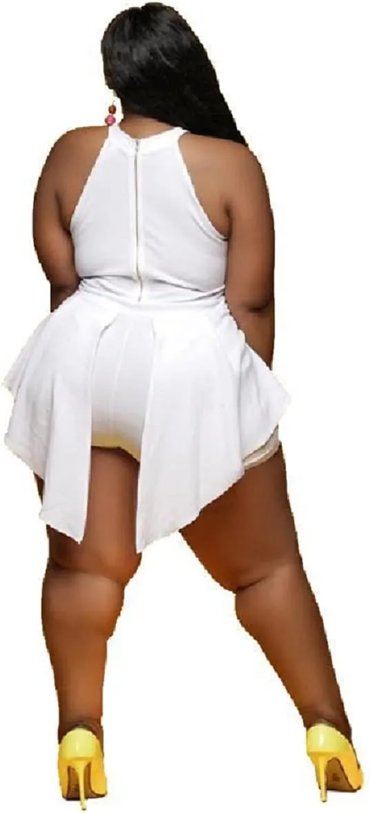Plus Size Shorts Rompers for Womens Casual Summer Sexy Clubwear Halter Tank Top Sleeveless Jumpsuits Dressy Elegant