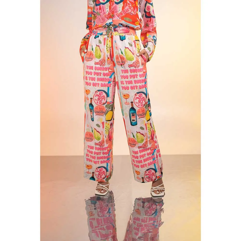 Poppi Summer Print Wide Legged Cyrus Trousers