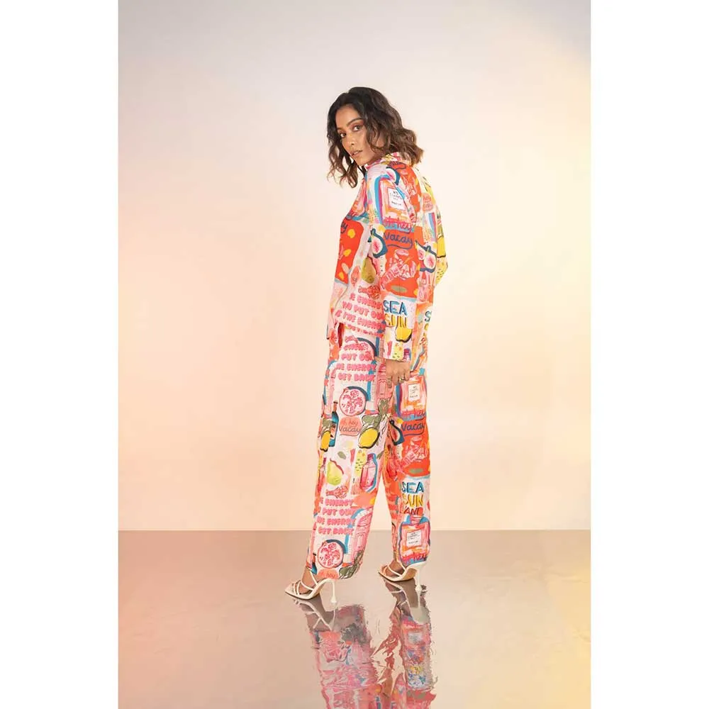 Poppi Summer Print Wide Legged Cyrus Trousers