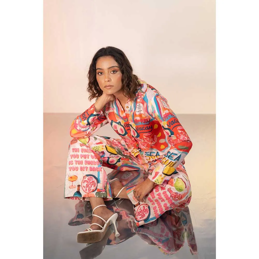 Poppi Summer Print Wide Legged Cyrus Trousers