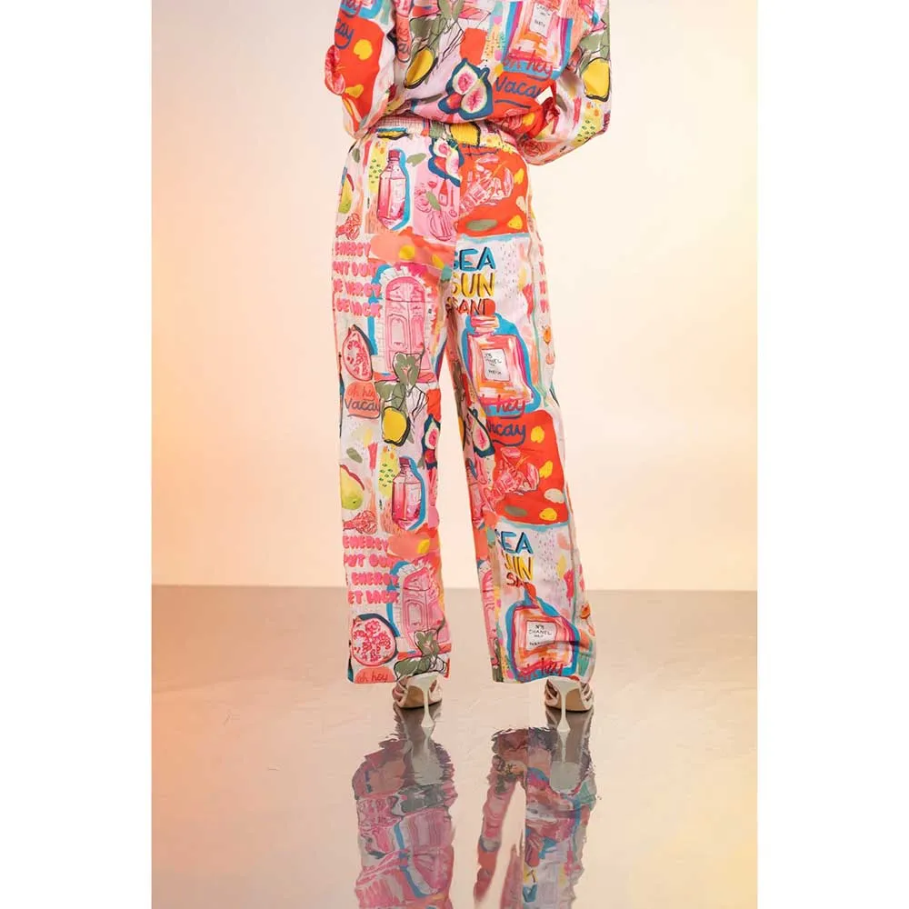 Poppi Summer Print Wide Legged Cyrus Trousers