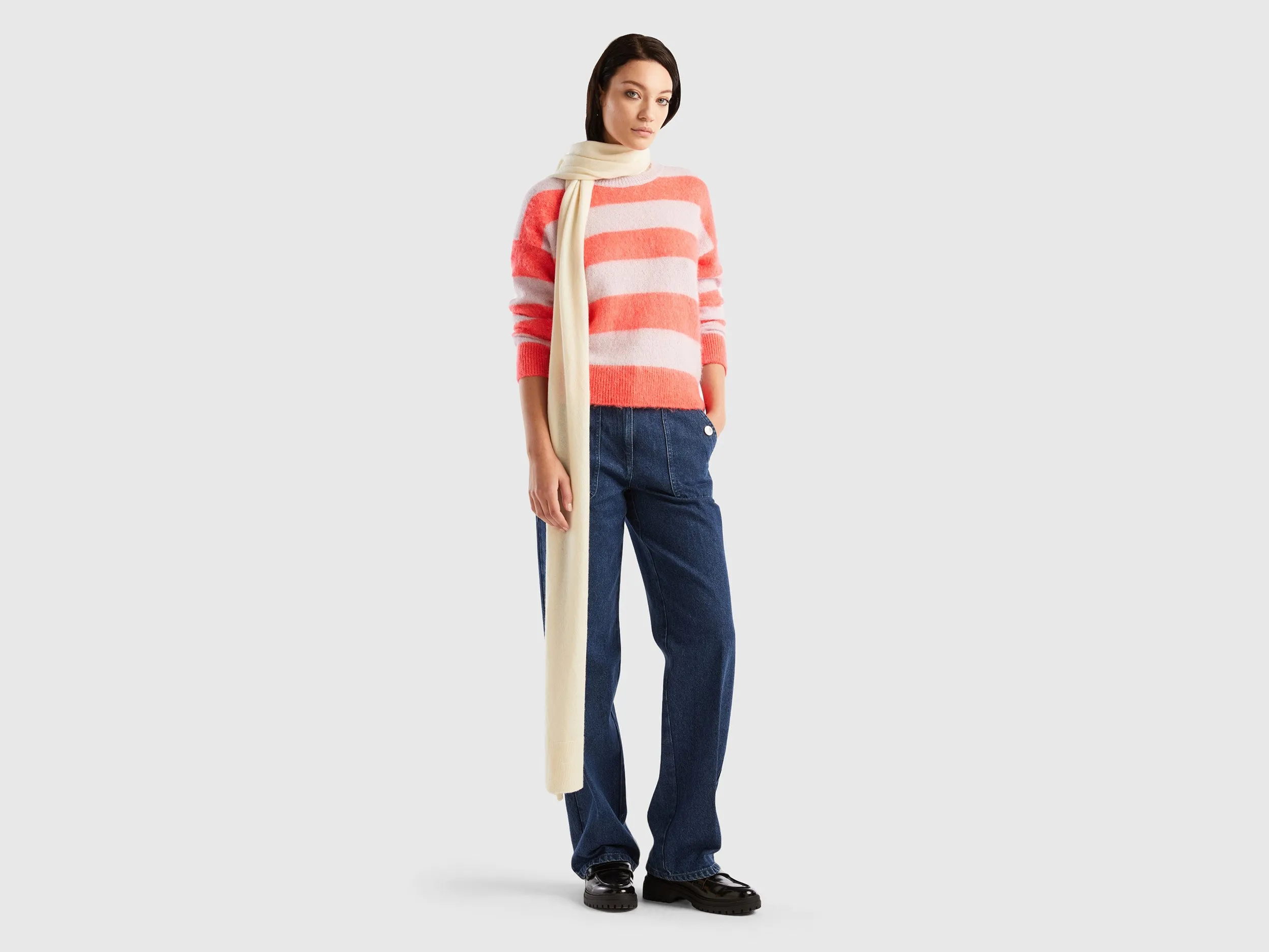 Pure Cotton Denim Wide-Legged Blue Jeans