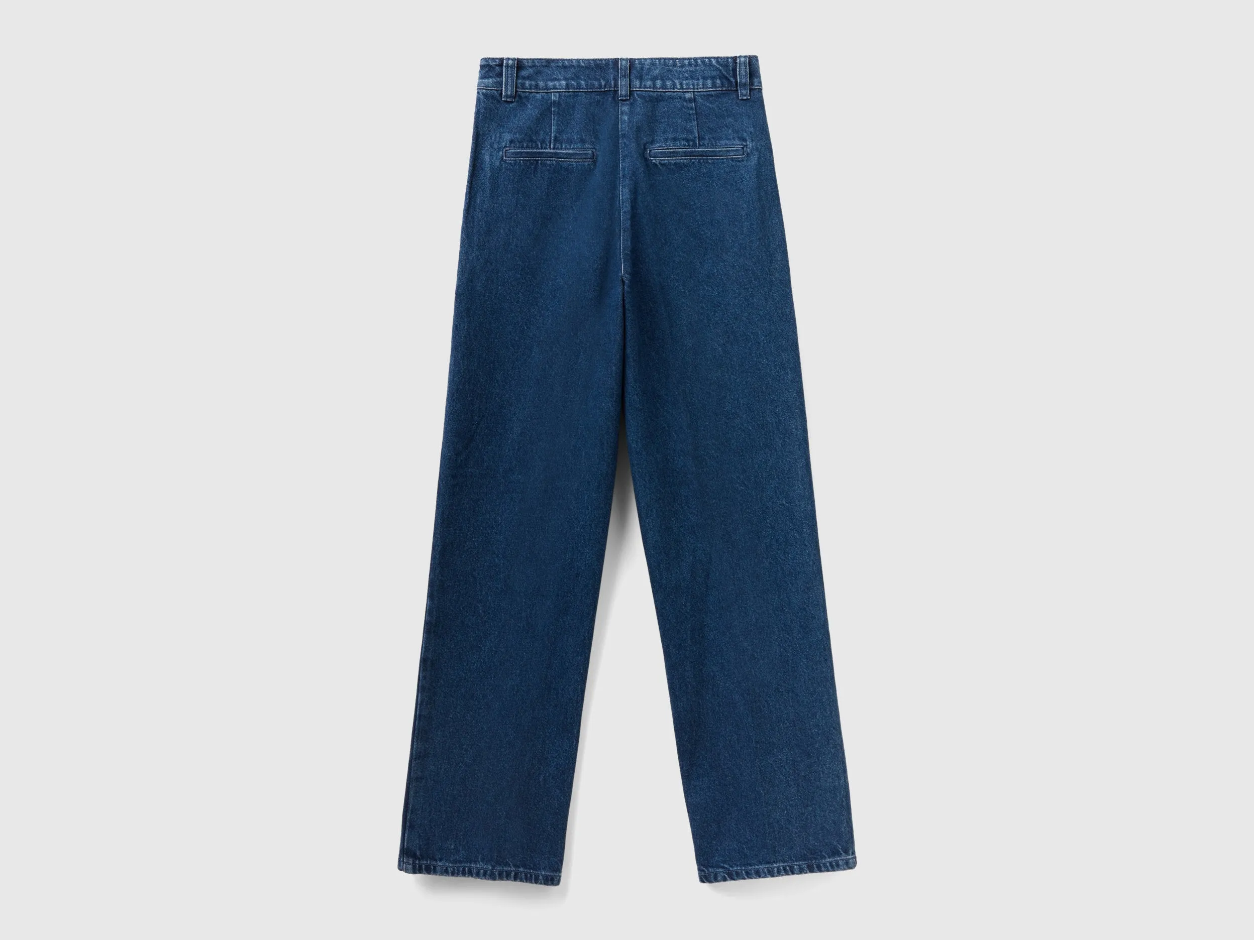 Pure Cotton Denim Wide-Legged Blue Jeans