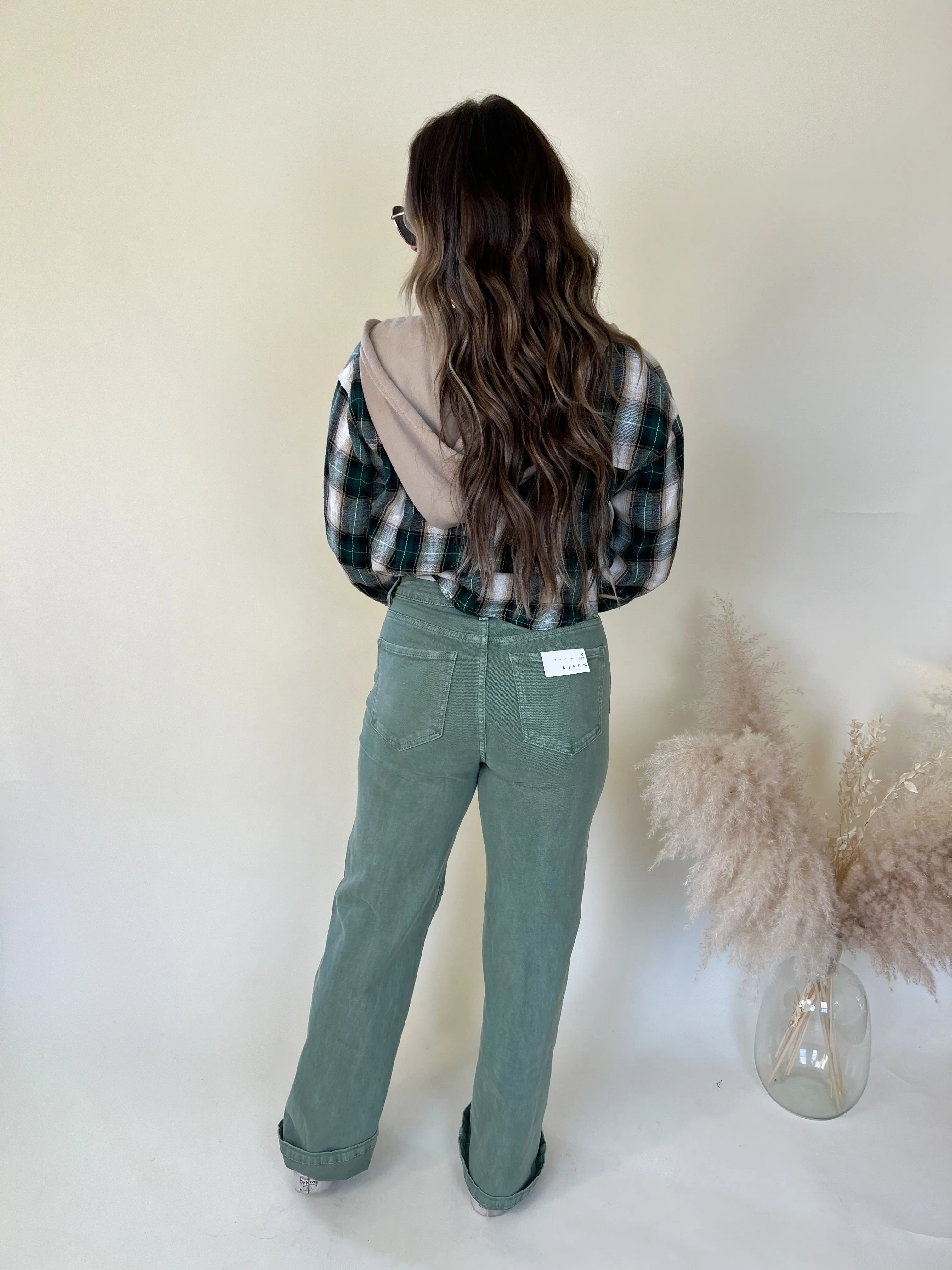 Risen Wide Leg Pants | Olive FINAL SALE