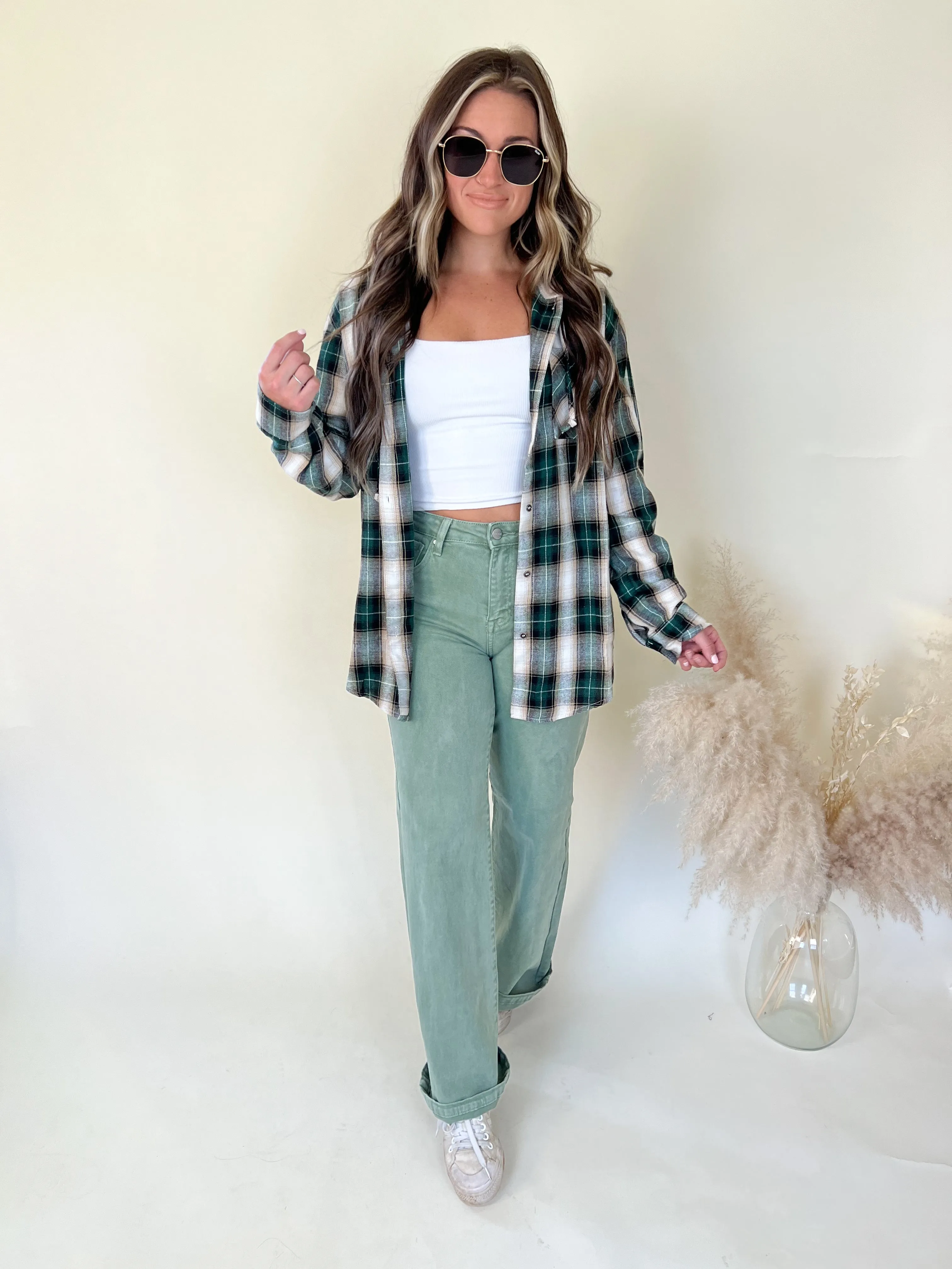 Risen Wide Leg Pants | Olive FINAL SALE