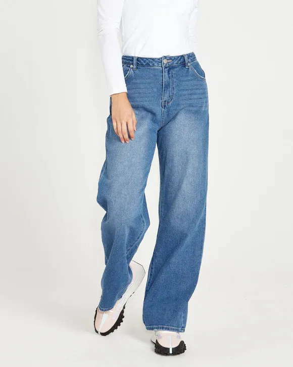 SASS EMERALD HIGH WAISTED WIDE LEG JEANS