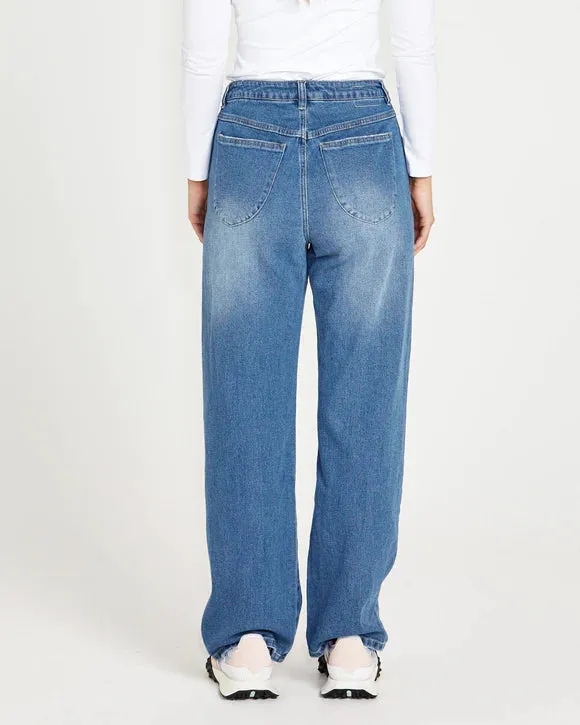 SASS EMERALD HIGH WAISTED WIDE LEG JEANS