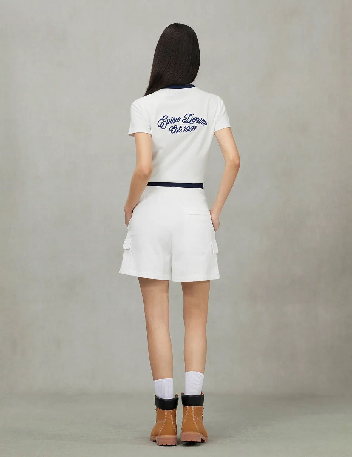 Seagull Embroidery Loose Fit Sweatshorts