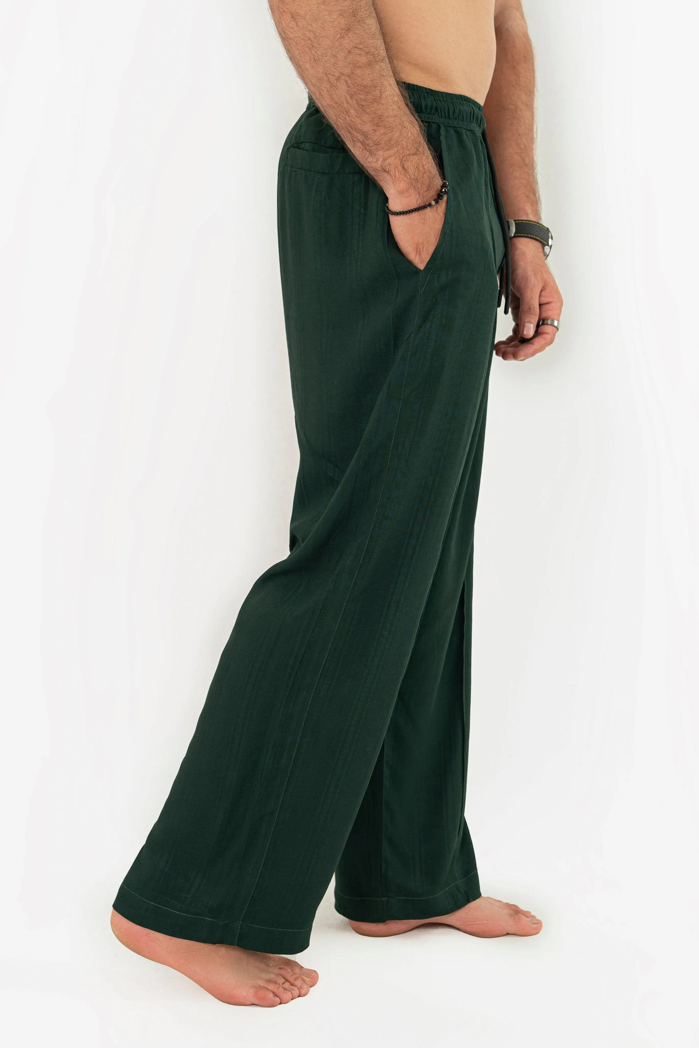 Textured Evergreen Trouser Pants