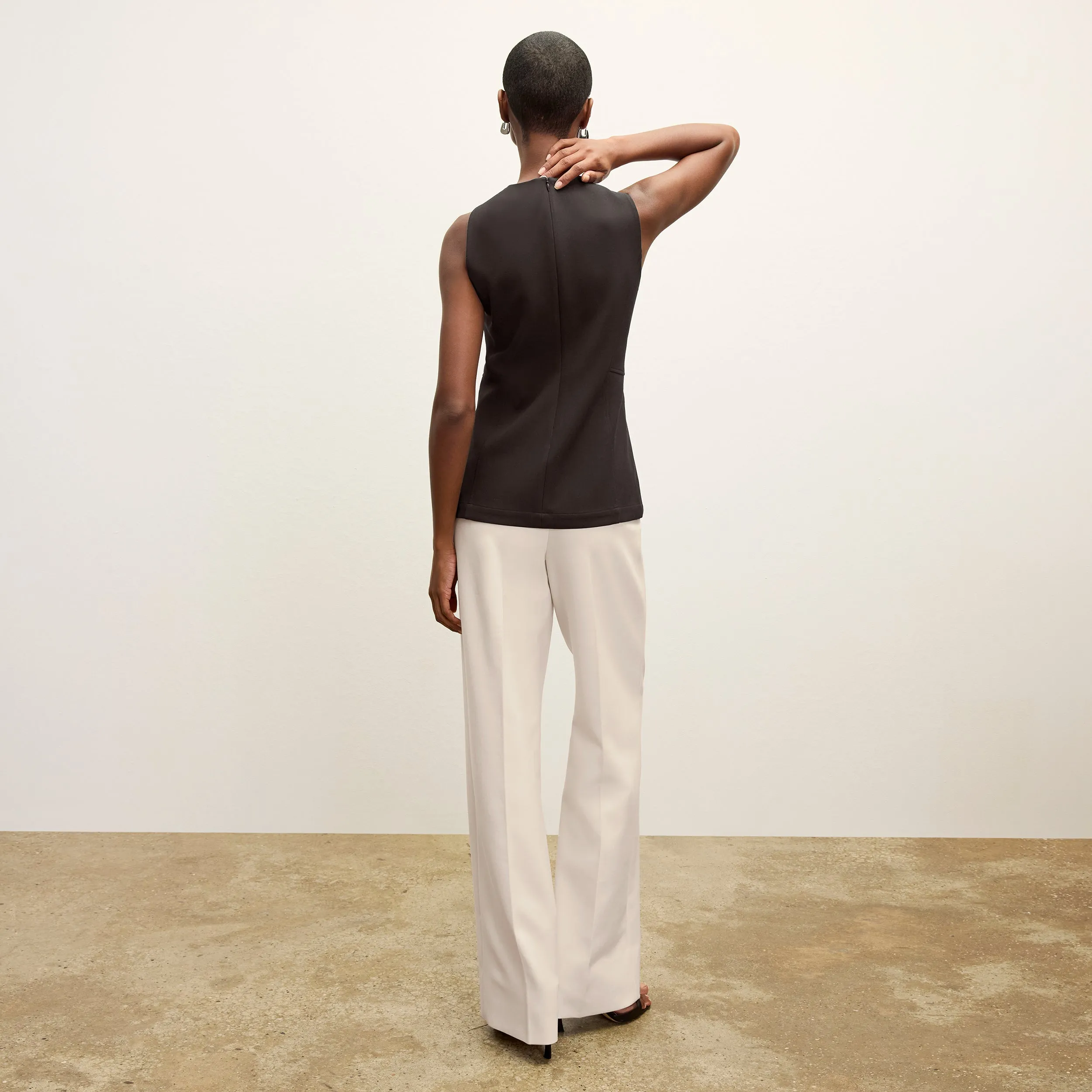 Tinsley Wide-Leg Trouser - Flex Suiting :: Ivory