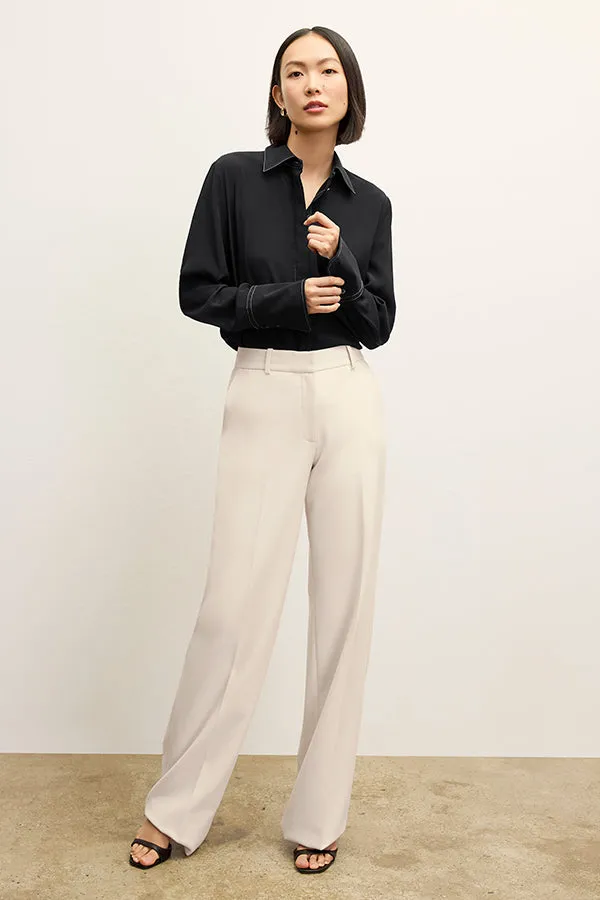 Tinsley Wide-Leg Trouser - Flex Suiting :: Ivory