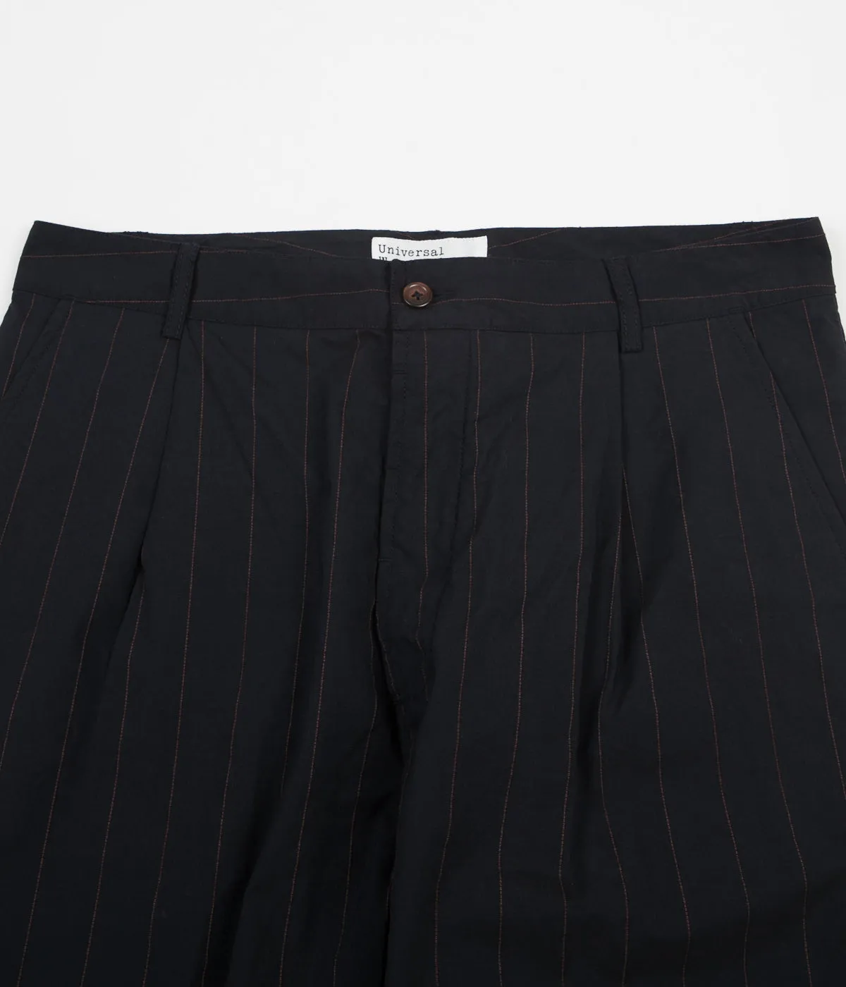 Universal Works Pleated Pants - Raised Pinstripe Navy