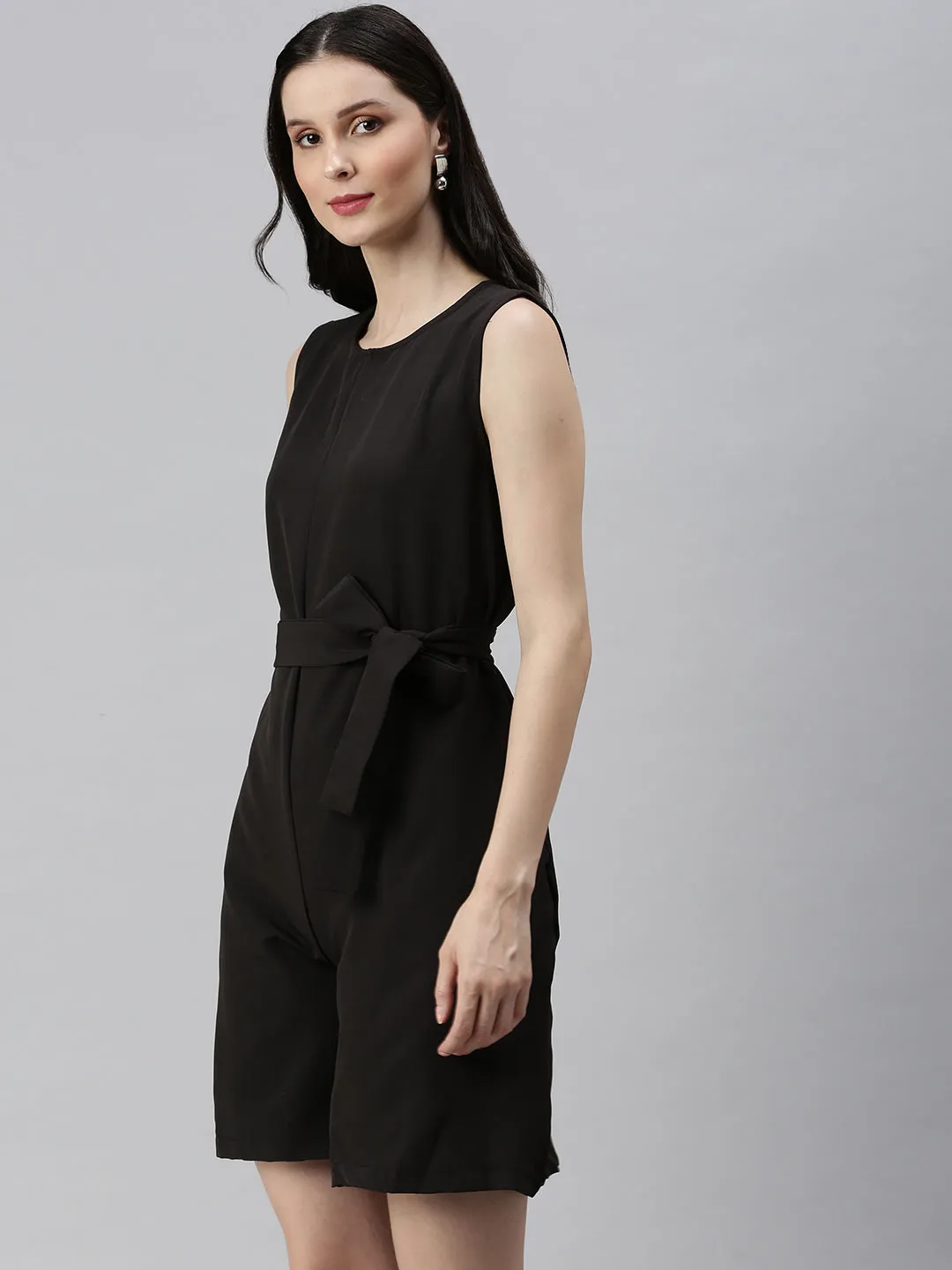 Women Solid Black Jumpsuits