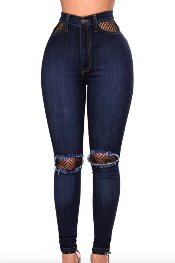 Womens High Waisted Ripped Jeans