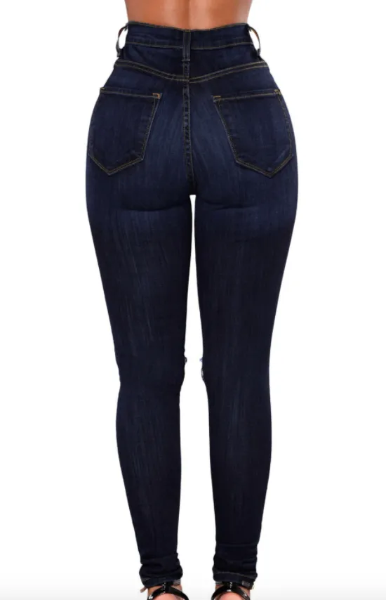 Womens High Waisted Ripped Jeans