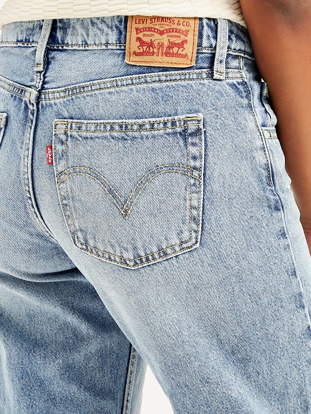 Women's Light Blue Loose Fit Low Rise Jeans