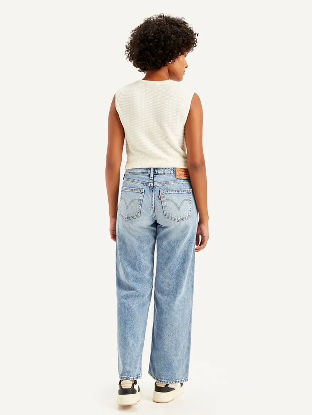 Women's Light Blue Loose Fit Low Rise Jeans