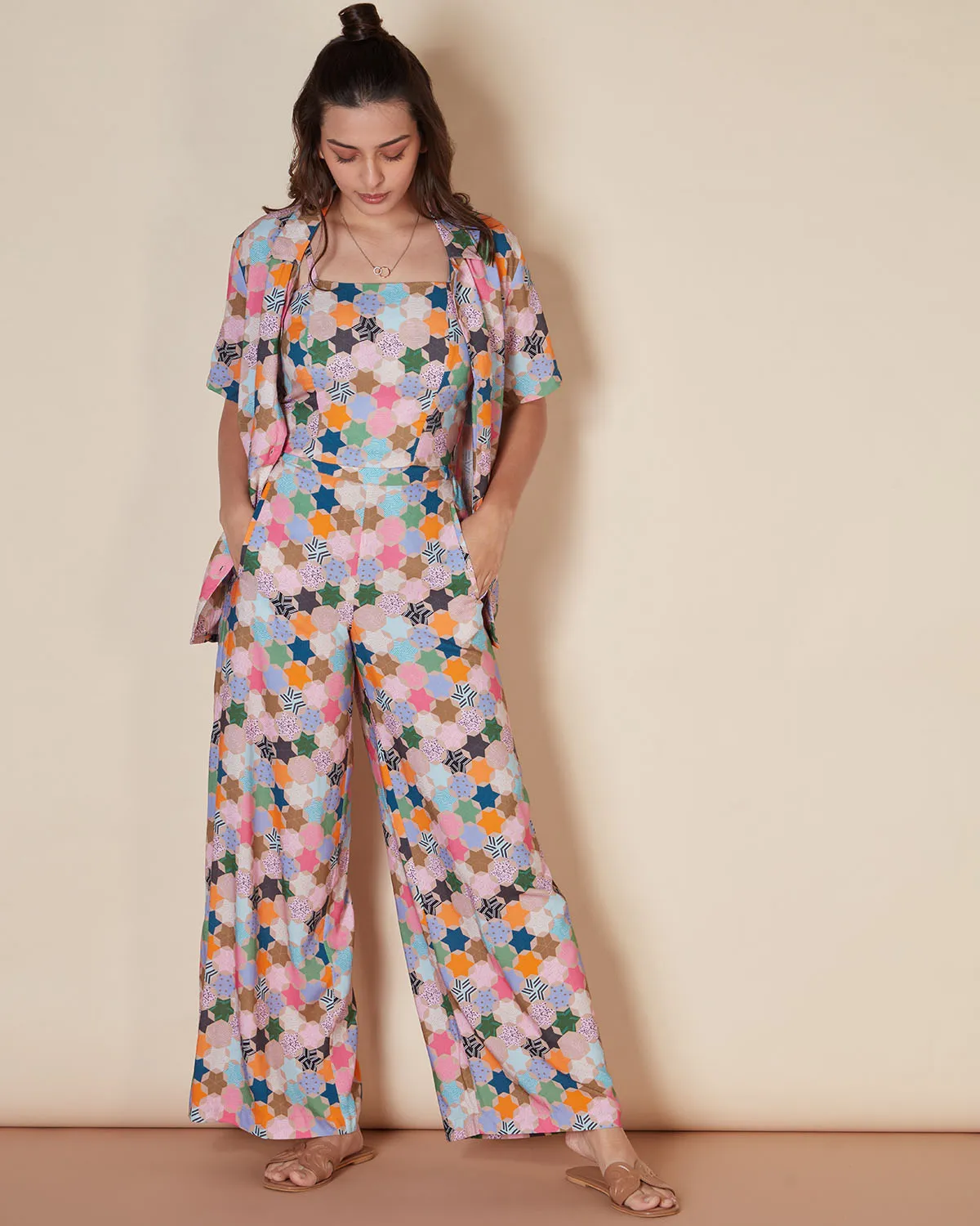 Woodstock Printed Wide-Legged Pants