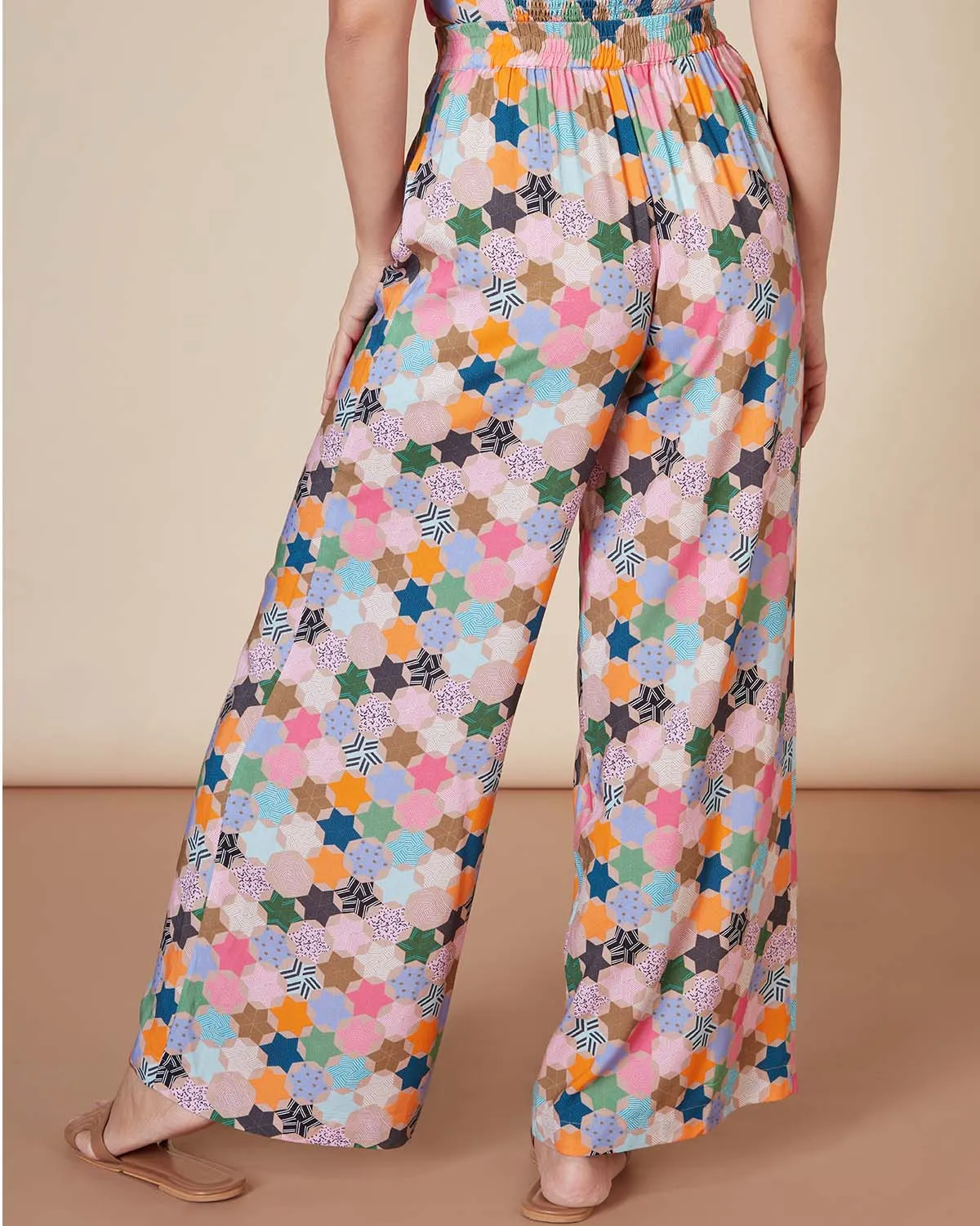 Woodstock Printed Wide-Legged Pants